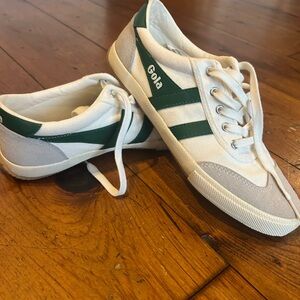 Men's Gola Classic White and Green Trainers